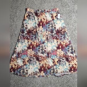 Elegant Multicolor Floral Midi Skirt